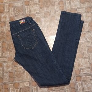 Dark Blue Women's Straight Leg Jeans Size 26  Long AKDMKS